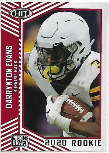 2020 SAGE HIT Premier Draft Red Darrynton Evans rookie football card sports cards featuring original gloss