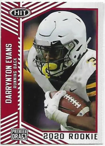 Darrynton Evans rookie football card in original gloss, 2020 SAGE HIT Premier Draft Red