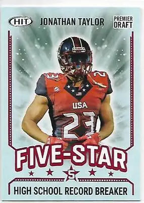 Jonathan Taylor football card 2020 SAGE HIT Premier Draft Red original gloss finish