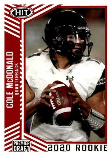 Original gloss Football trading card 2020 SAGE HIT Premier Draft Red Cole Mcdonald NM-MT