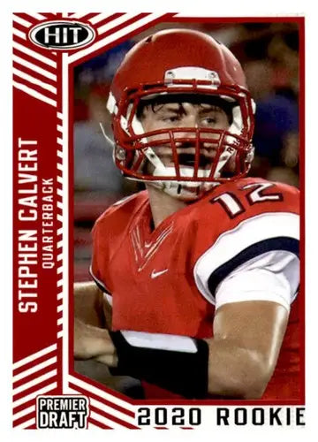 2020 SAGE HIT Premier Draft Red Stephen Buckshot Calvert football card with original gloss