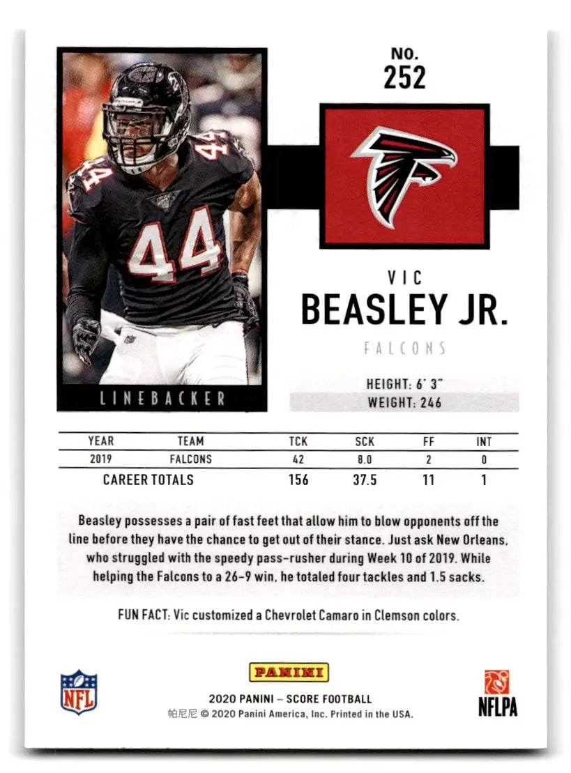 2020 Score #252 Vic Beasley Jr. - Football Card Single