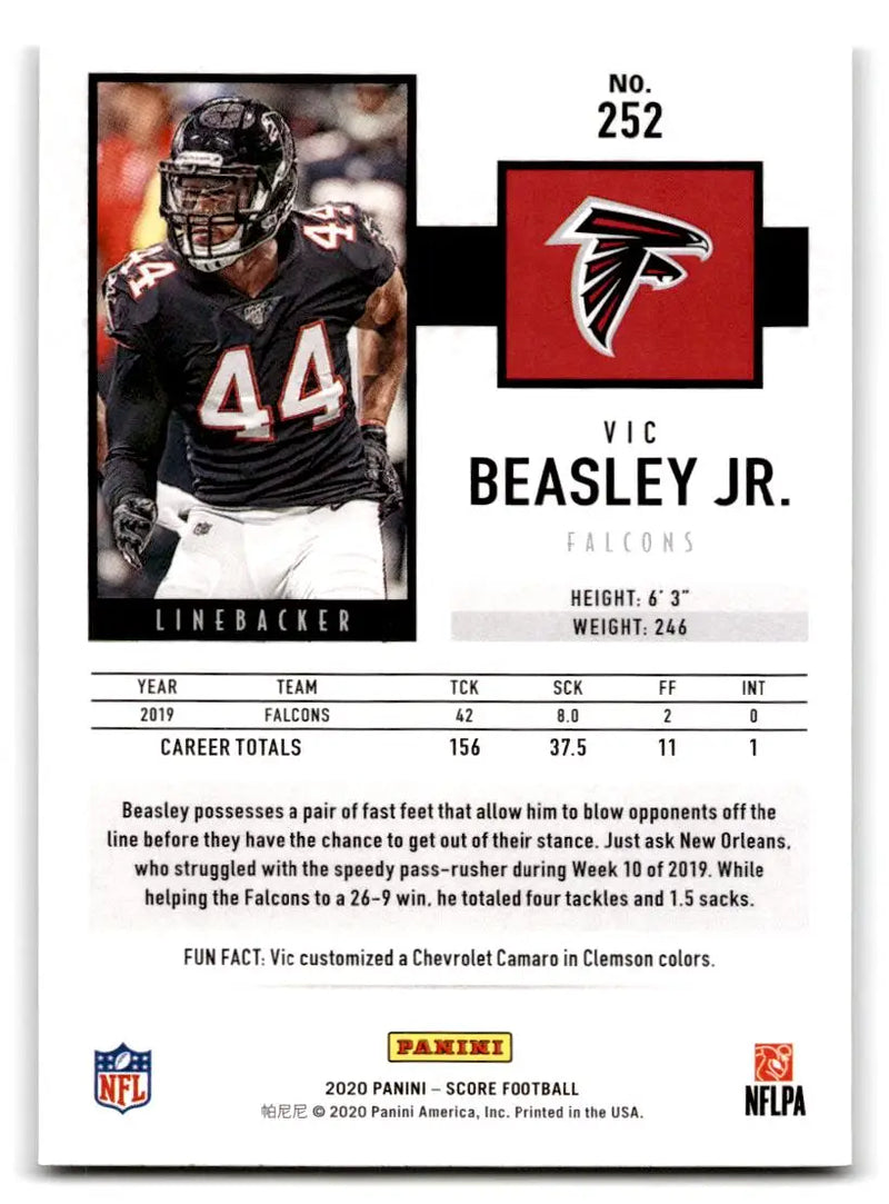 2020 Score #252 Vic Beasley Jr. - Football Card Single