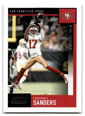 Football trading card featuring Emmanuel Sanders from the San Francisco 49ers 2020 Score #309