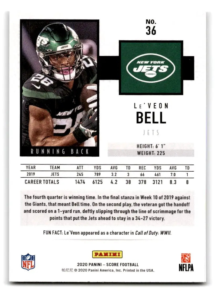 2020 Score #36 Le’Veon Bell - Football Card Single