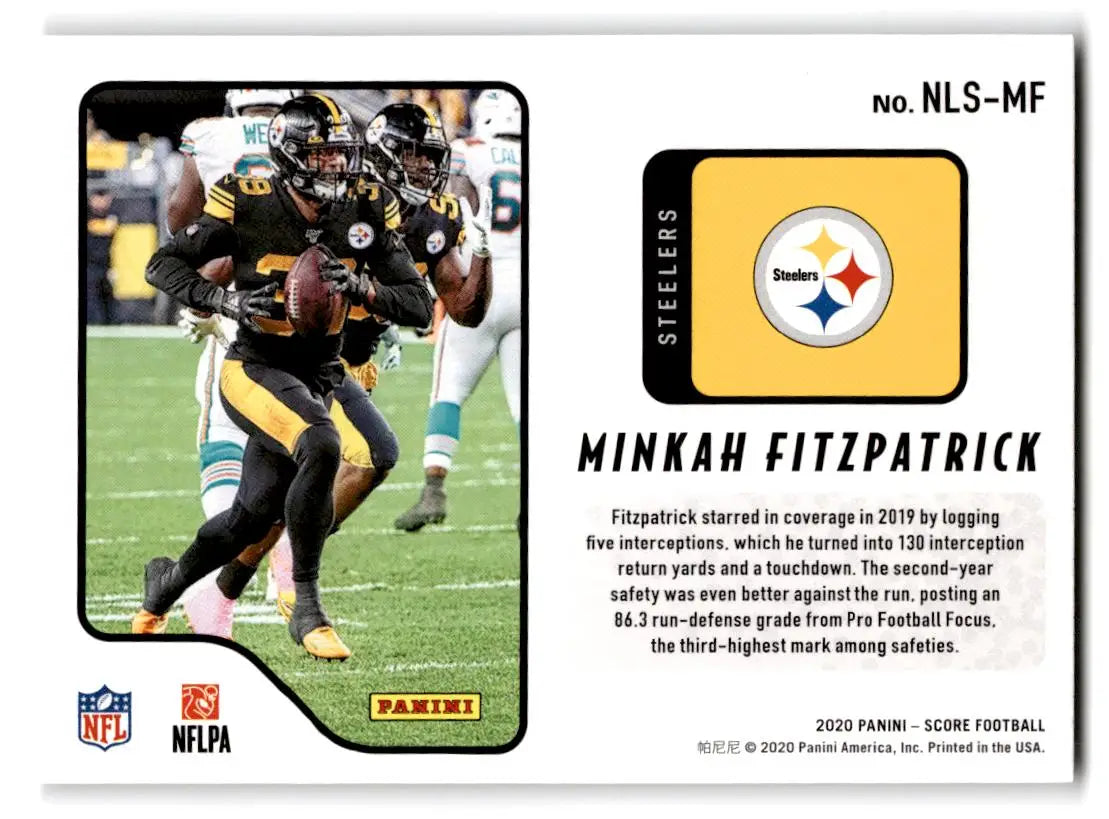 2020 Score #NLS-MF Minkah Fitzpatrick Next Level Stats - Football Card Single