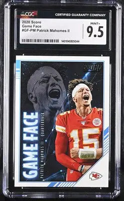 Graded 2020 Score Patrick Mahomes II Game Face football card CGC 9.5