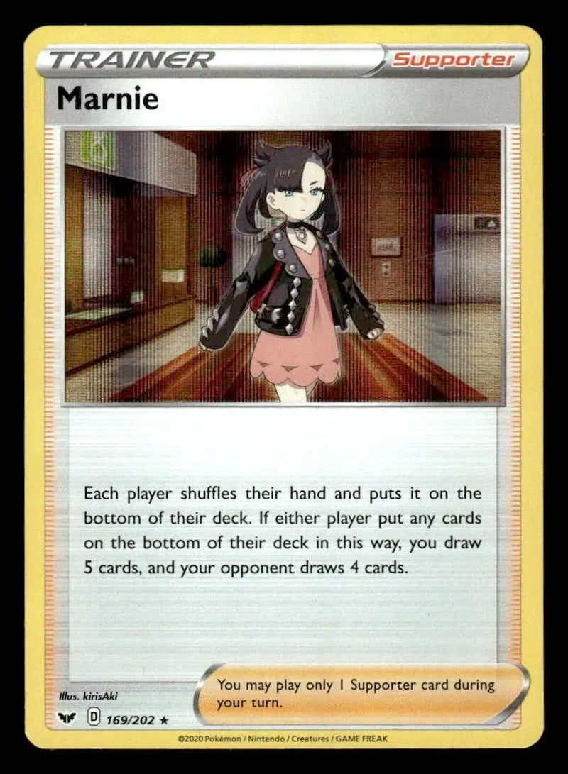 2020 Sword & Shield: Base Set Marnie #169/202 Holo Rare NM - Pokémon Card Single