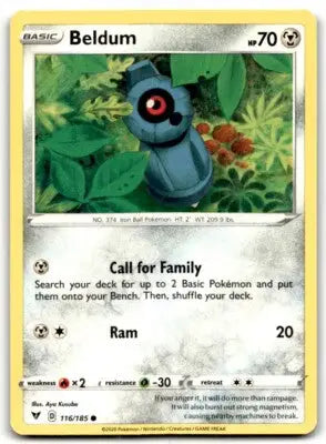 Vivid Voltage Beldum Pokémon card text-align center basic common #116