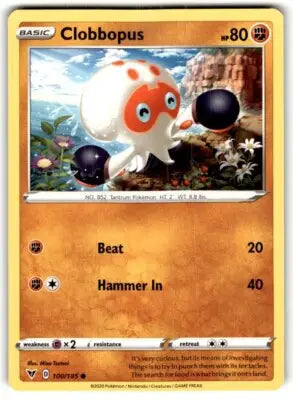 Vivid Voltage Clobbopus Pokémon card in 2020 Sword & Shield Vivid Voltage set