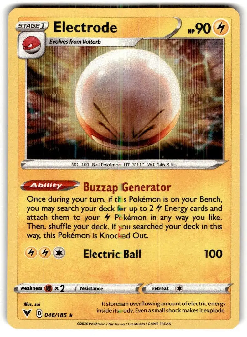 2020 Sword & Shield - Vivid Voltage Electrode Stage 1/Rare Holo #46 - Pokémon Card Single
