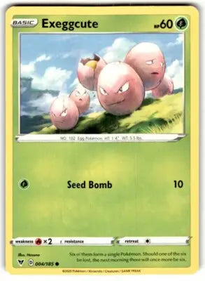 Vivid Voltage Exeggcute Pokémon card from the 2020 Sword & Shield Vivid Voltage set