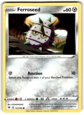 Vivid Voltage Ferroseed Pokémon card 2020 Sword & Shield Basic Common #123