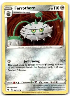 Vivid Voltage Ferrothorn Pokémon card displayed in 2020 Sword & Shield product with text-align center
