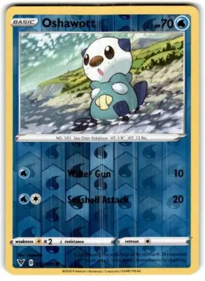 Vivid Voltage Oshawott Pokémon card from 2020 Sword & Shield Vivid Voltage set