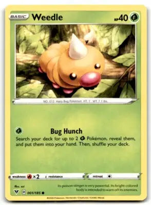 Vivid Voltage Weedle Pokémon card from 2020 Sword & Shield Vivid Voltage series