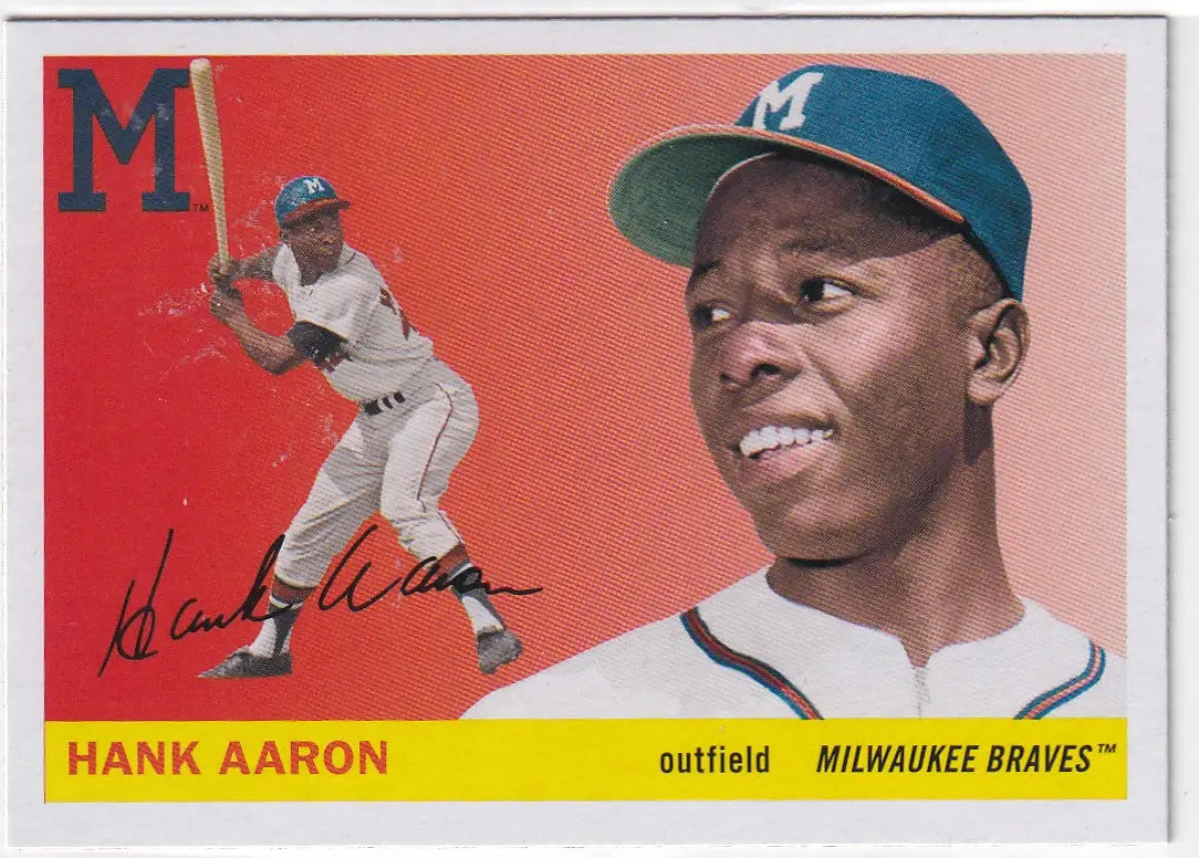 2020 TOPPS #100 HANK AARON- ATLANTA BRAVES - Baseball Card Single