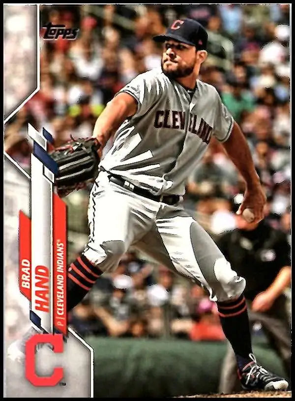 2020 Topps #101 Brad Hand NM-MT Cleveland Indians Baseball Card - Baseball Card Single