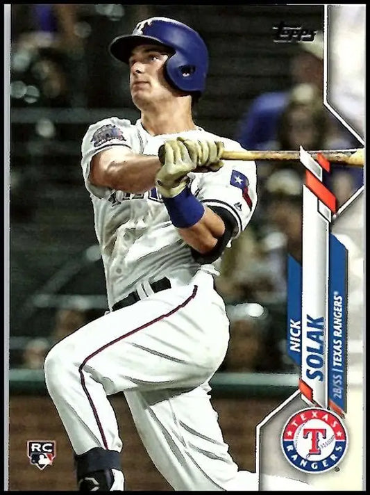 2020 Topps #166 Nick Solak NM-MT RC Rookie Texas Rangers Baseball Card - Baseball Card Single