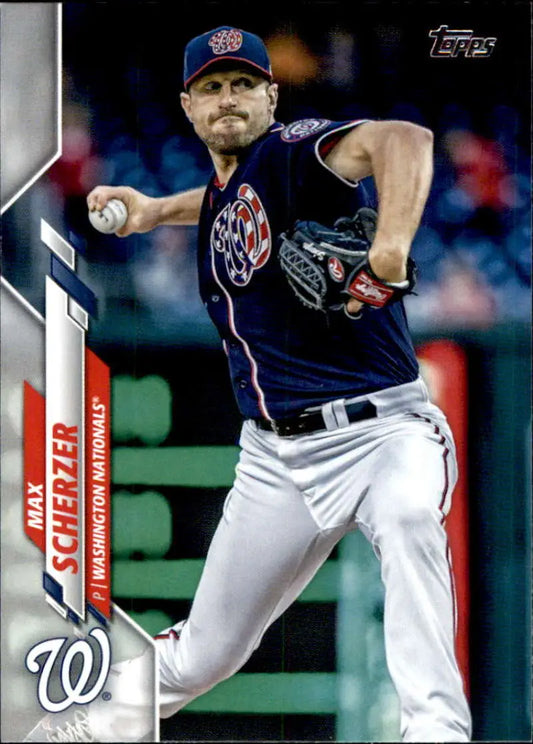 2020 Topps #180 Max Scherzer NM-MT Washington Nationals Baseball Card - Baseball Card Single