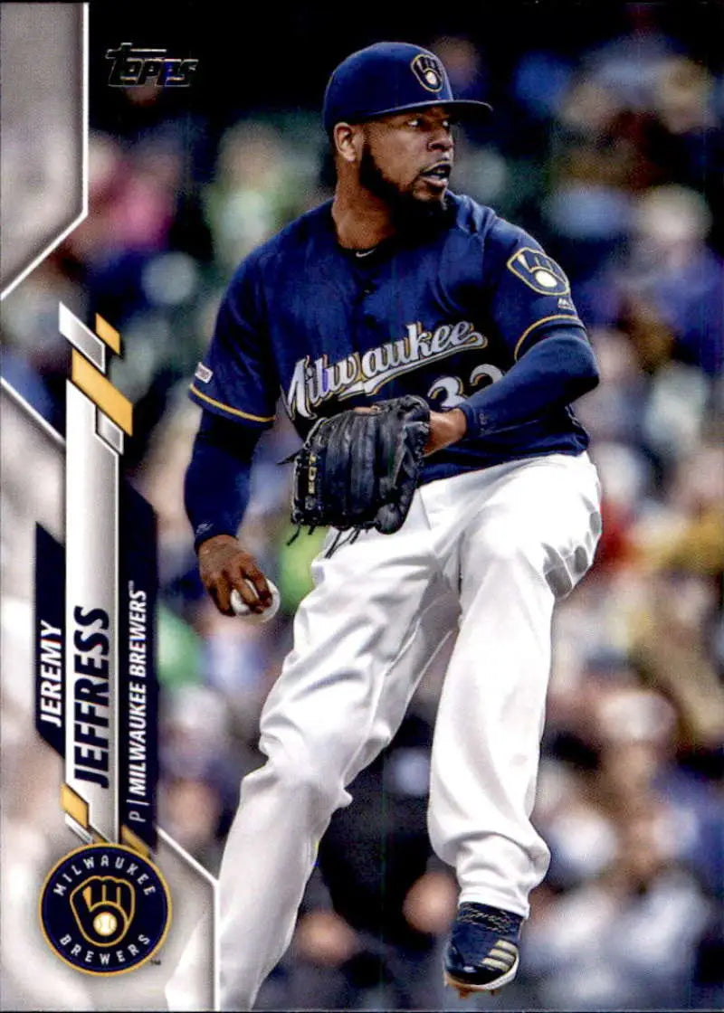 2020 Topps #191 Jeremy Jeffress NM-MT Milwaukee Brewers Baseball Card - Baseball Card Single