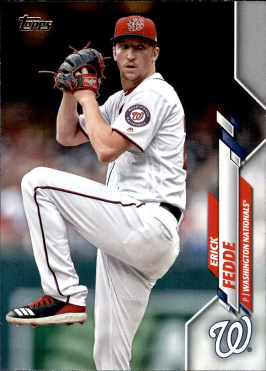 2020 Topps #198 Erick Fedde NM-MT Washington Nationals Baseball Card - Baseball Card Single