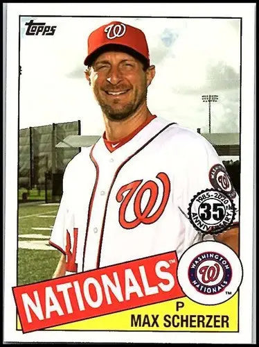 2020 Topps 1985 35th Anniversary Max Scherzer baseball card with original gloss