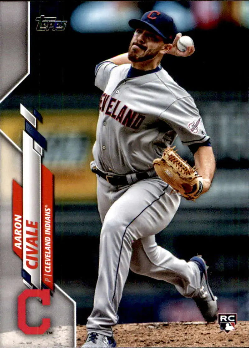 2020 Topps #223 Aaron Civale NM-MT RC Rookie Cleveland Indians Baseball Card - Baseball Card Single