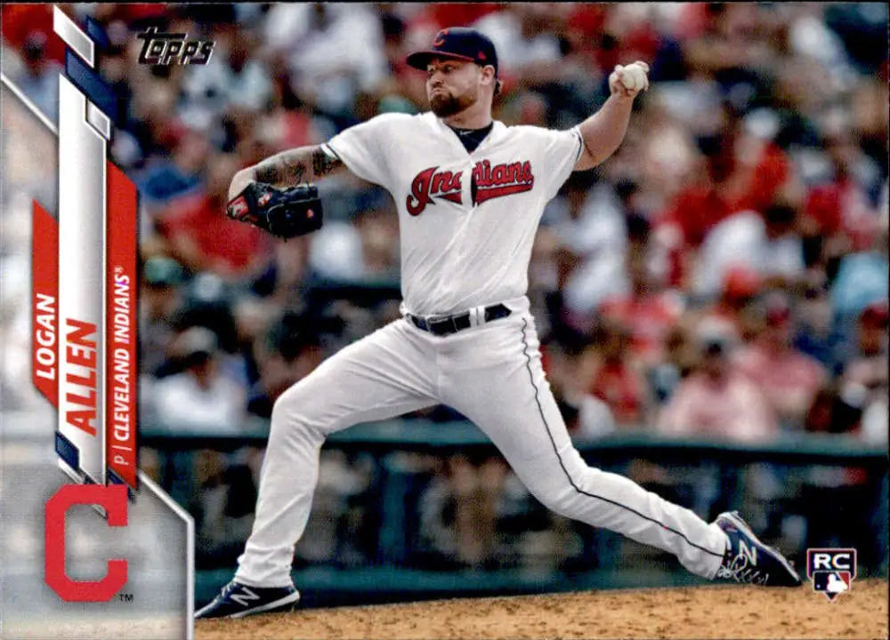 2020 Topps #228 Logan Allen NM-MT RC Rookie Cleveland Indians Baseball Card - Baseball Card Single