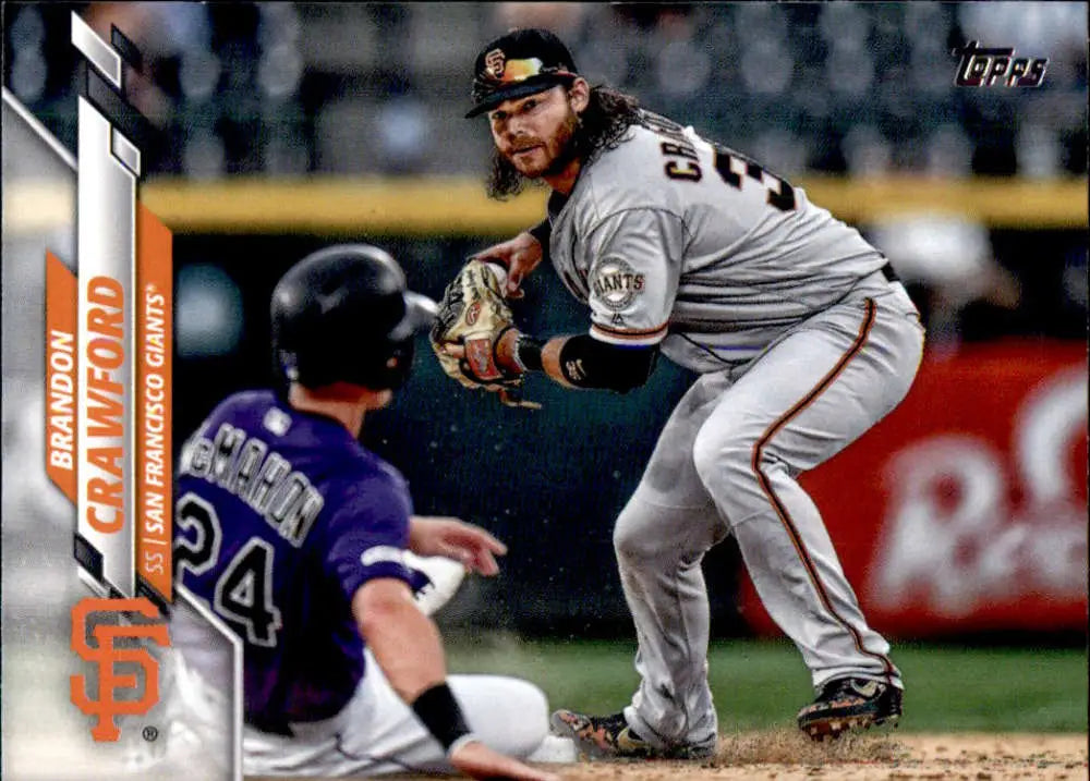 2020 Topps #236 Brandon Crawford NM-MT San Francisco Giants Baseball Card - Baseball Card Single