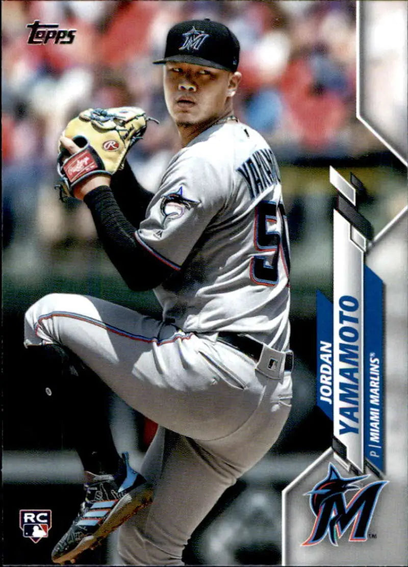 2020 Topps #249 Jordan Yamamoto NM-MT RC Rookie Miami Marlins Baseball Card - Baseball Card Single