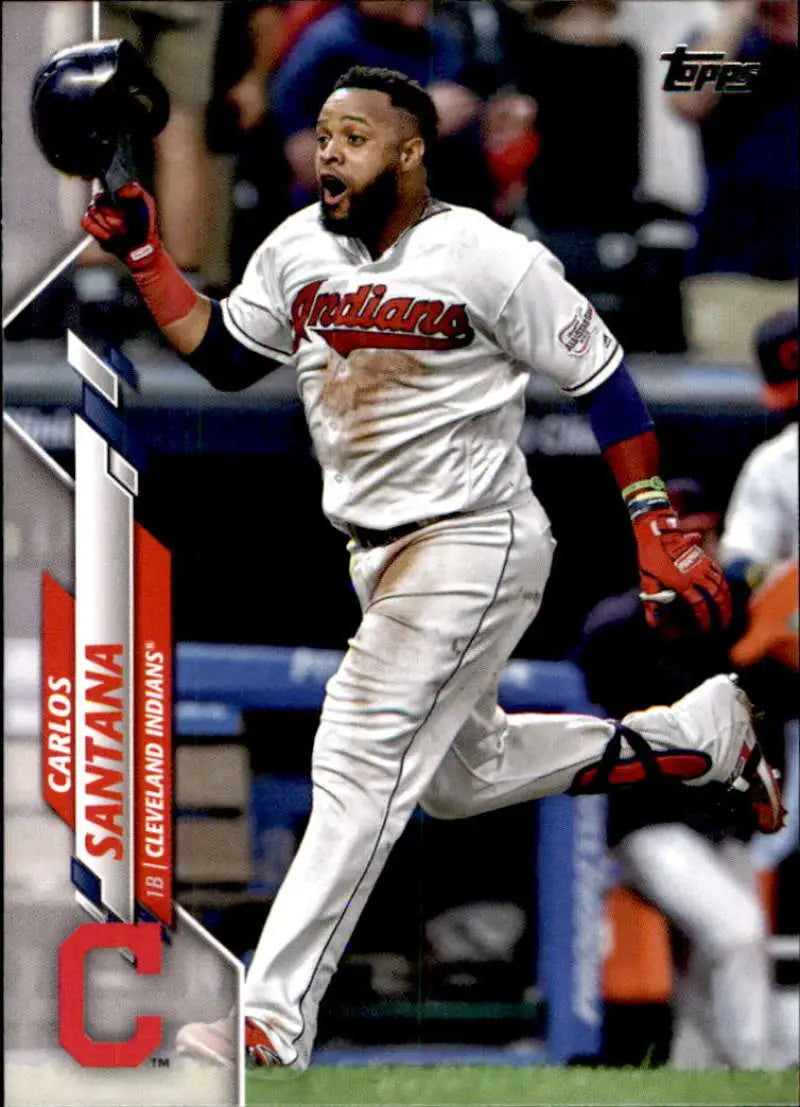 2020 Topps #272 Carlos Santana NM-MT Cleveland Indians Baseball Card - Baseball Card Single