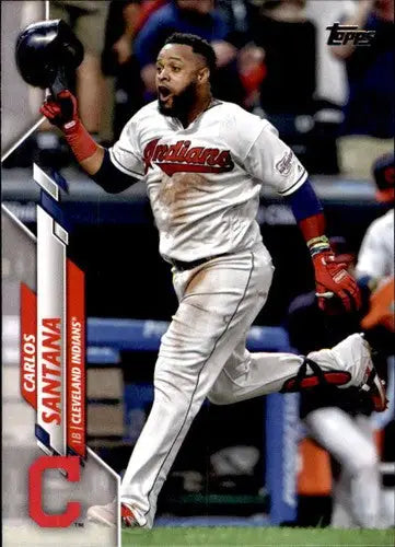 Original gloss Carlos Santana baseball card 2020 Topps NM-MT Indians