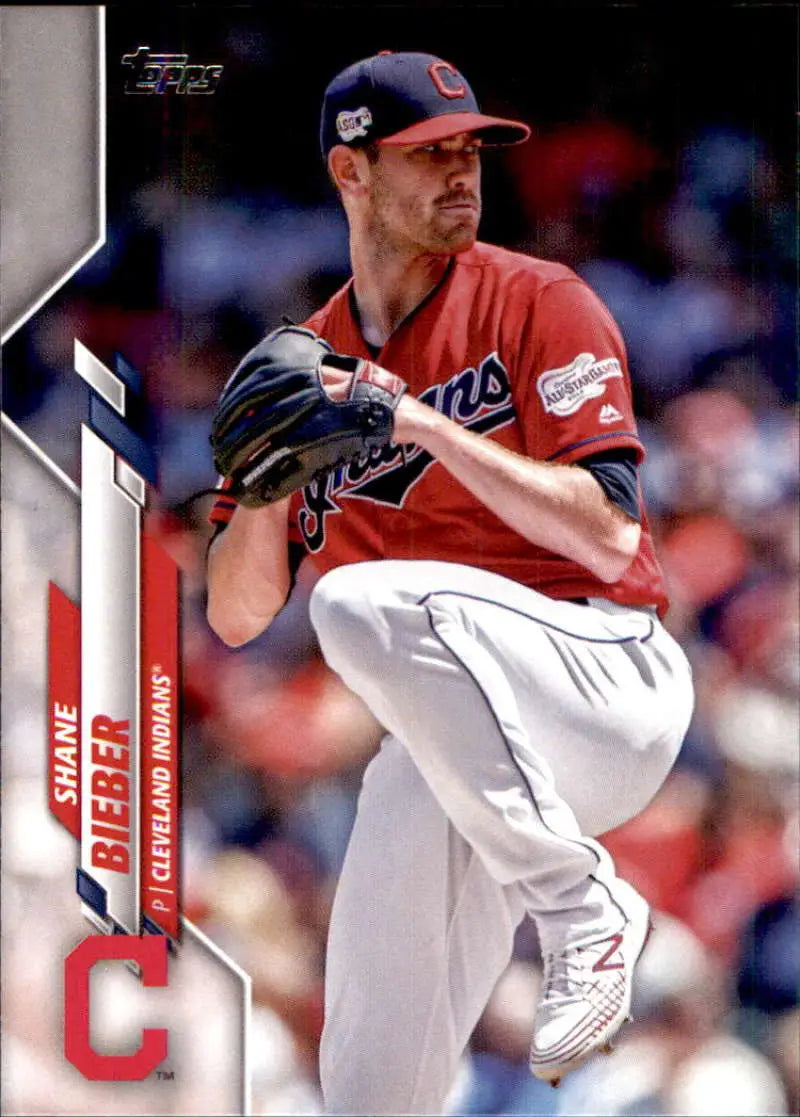 2020 Topps #304 Shane Bieber NM-MT Cleveland Indians Baseball Card - Baseball Card Single