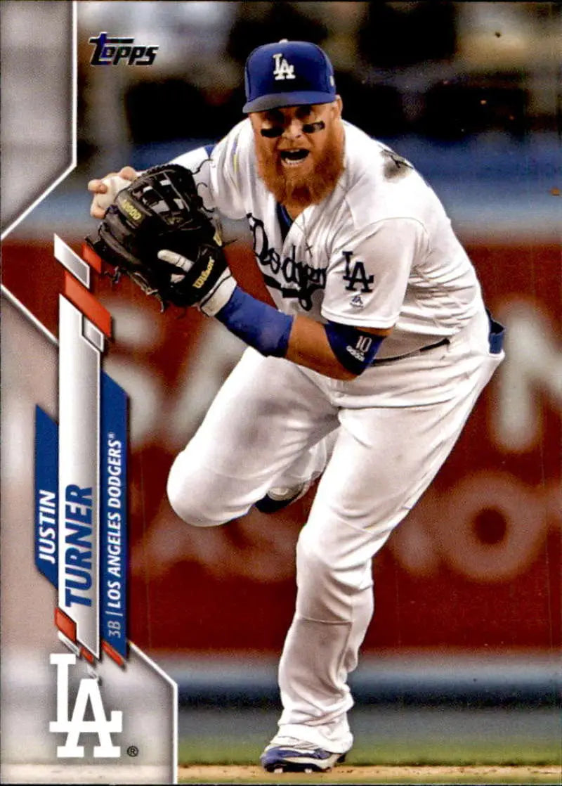 2020 Topps #316 Justin Turner NM-MT Los Angeles Dodgers Baseball Card - Baseball Card Single