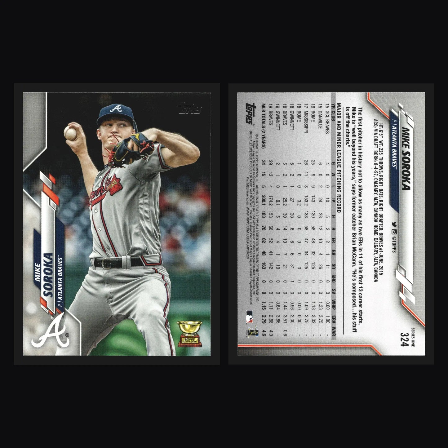 2020 Topps #324 Mike Soroka Braves All-Star Rookie Cup - Baseball Card Single