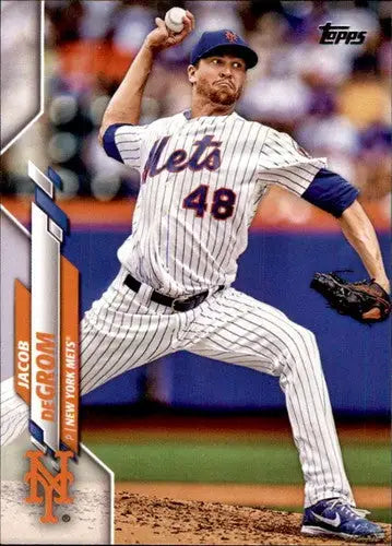 2020 Topps Jacob deGrom NM-MT Mets baseball card with original gloss sports cards
