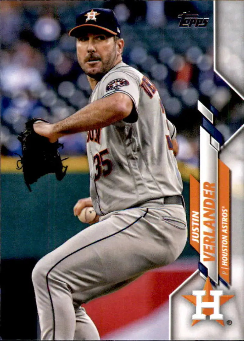2020 Topps #345 Justin Verlander NM-MT Houston Astros Baseball Card - Baseball Card Single