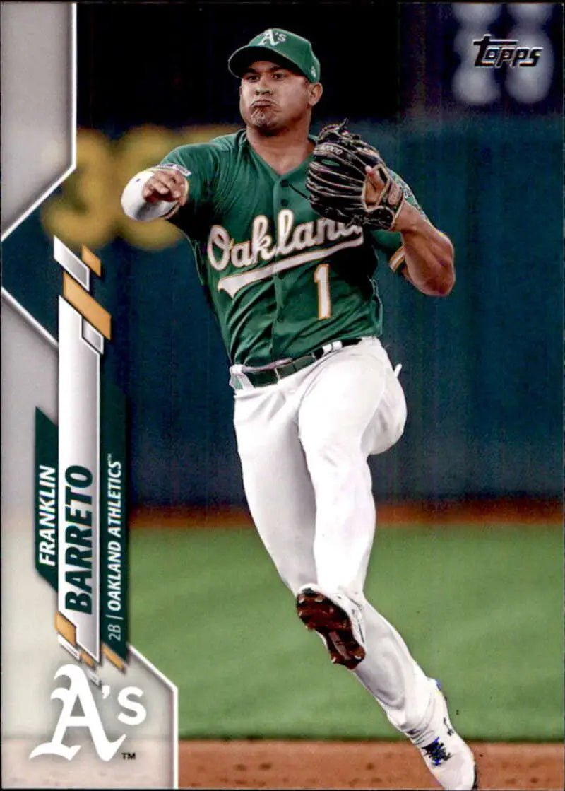2020 Topps #356 Franklin Barreto NM-MT Oakland Athletics Baseball Card - Baseball Card Single