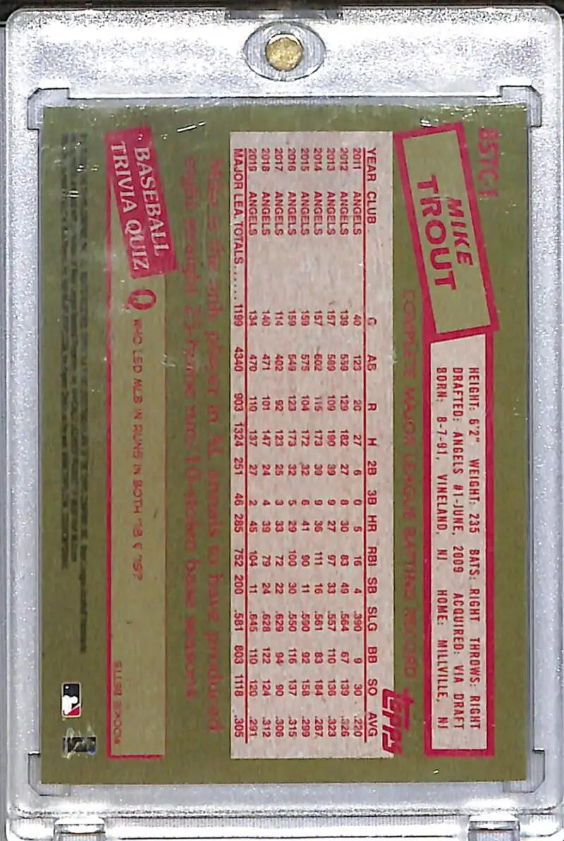 2020 Topps 35th Anniversary #85TC-1 Mike Trout NM-MT Los Angeles Angels