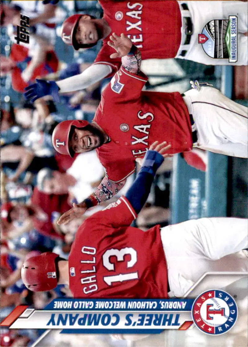 2020 Topps #365 Three’s Company NM-MT Texas Rangers Baseball Card - Baseball Card Single