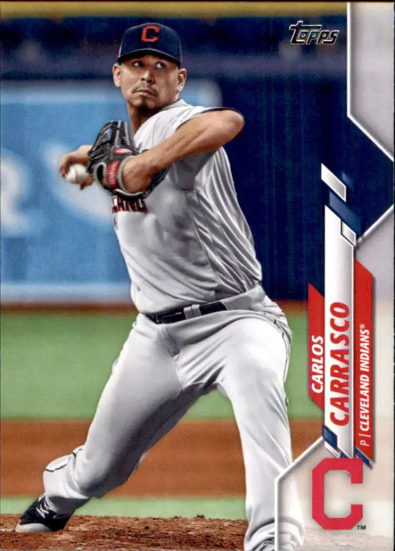 2020 Topps #384 Carlos Carrasco NM-MT Cleveland Indians Baseball Card - Baseball Card Single