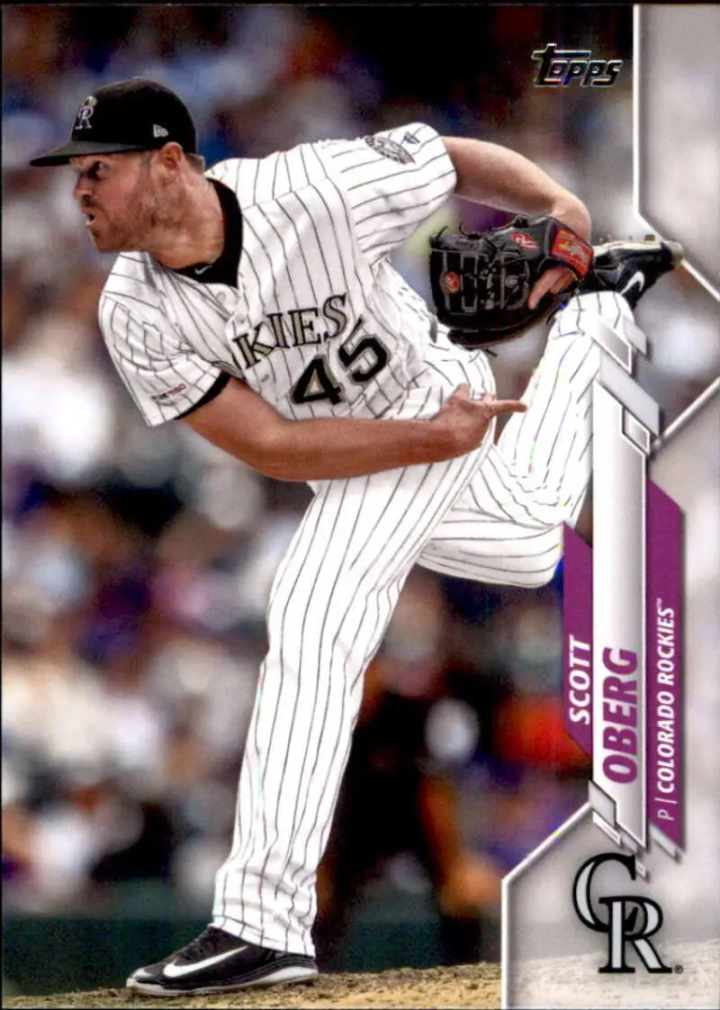 2020 Topps #395 Scott Oberg NM-MT Colorado Rockies Baseball Card - Baseball Card Single