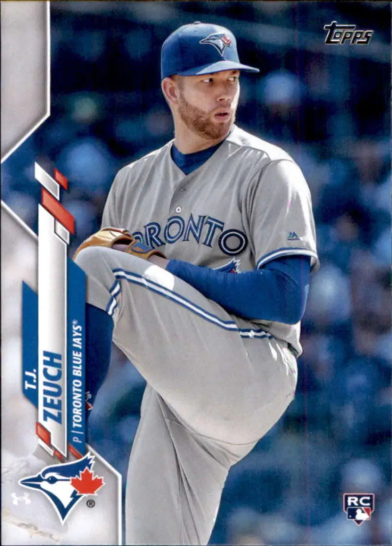 2020 Topps #407 T.J. Zeuch NM-MT RC Rookie Toronto Blue Jays Baseball Card - Baseball Card Single