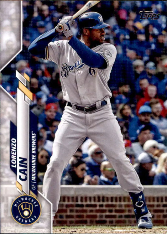 2020 Topps #471 Lorenzo Cain NM-MT Milwaukee Brewers Baseball Card - Baseball Card Single