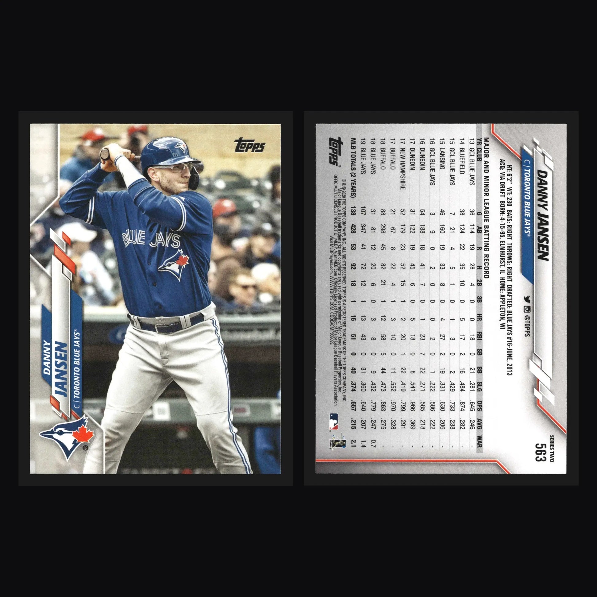 2020 Topps #563 Danny Jansen Toronto Blue Jays