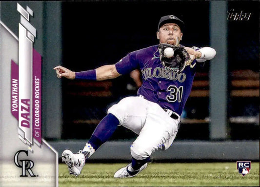 2020 Topps #567 Yonathan Daza NM-MT RC Rookie Colorado Rockies Baseball Card - Baseball Card Single