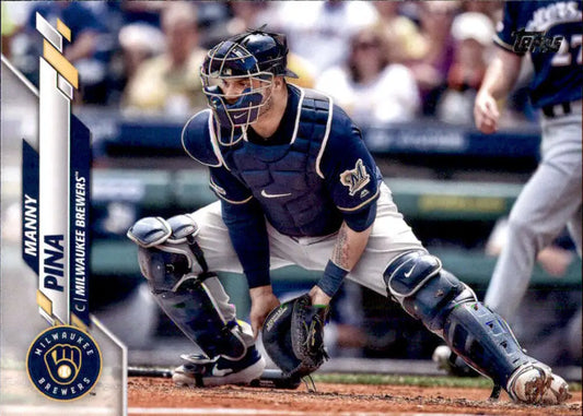 2020 Topps #570 Manny Pina NM-MT Milwaukee Brewers Baseball Card - Baseball Card Single