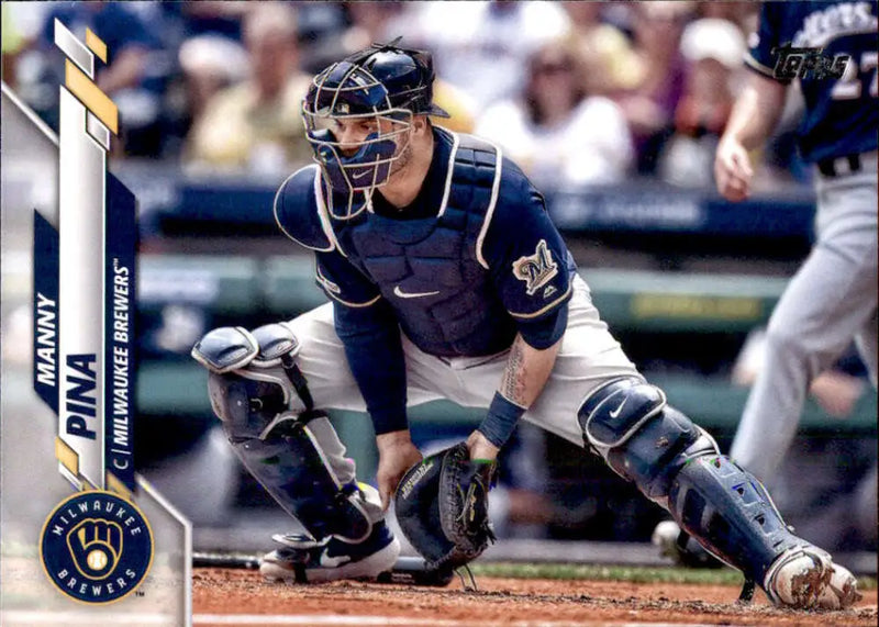 2020 Topps #570 Manny Pina NM-MT Milwaukee Brewers Baseball Card - Baseball Card Single