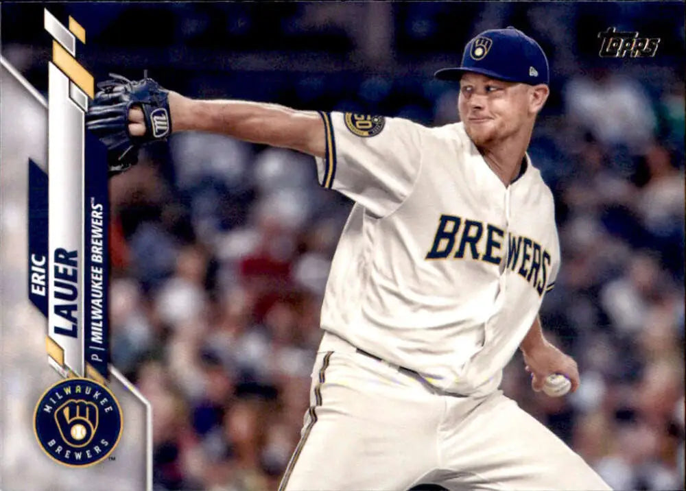 2020 Topps #589 Eric Lauer NM-MT Milwaukee Brewers Baseball Card - Baseball Card Single
